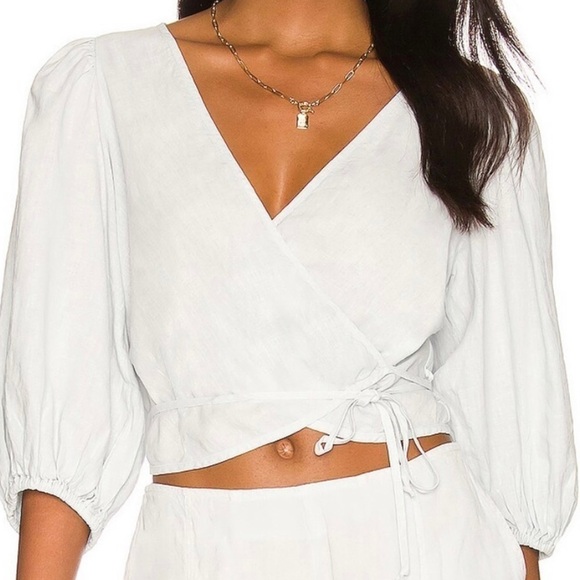 NWT,Young,Fab&Broke, Port Top, Wrap-Around in White, Tie in Front or Back, S - Picture 11 of 15